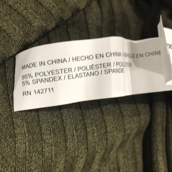 Eloquii Dark Olive Belted Rib Knit Crew Neck Shirt - Picture 2 of 7